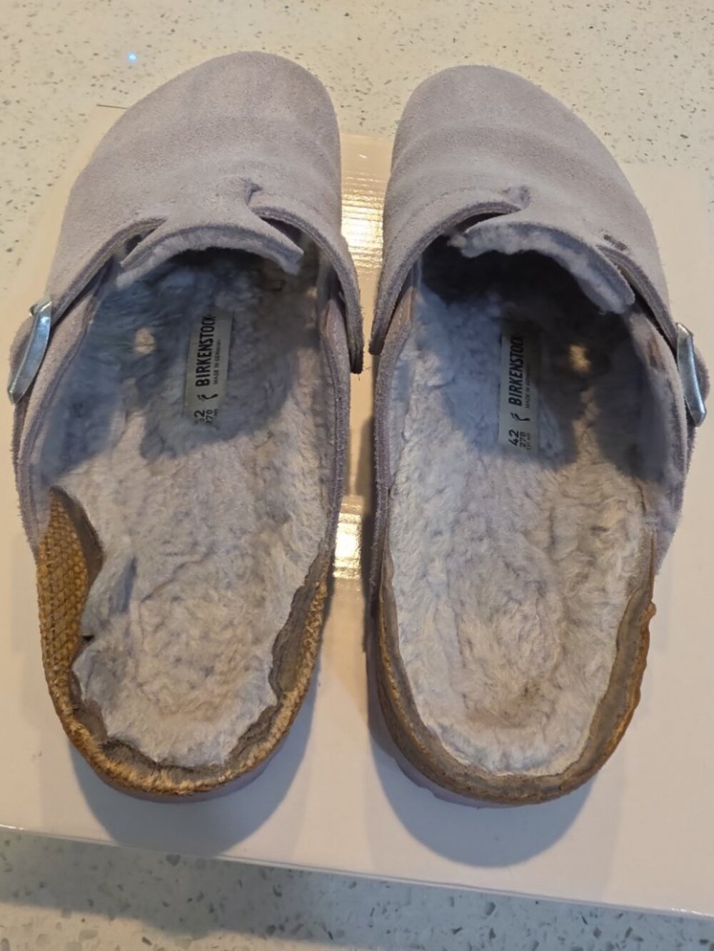 Birkenstock Shearling Boston Clog Purple Fog — 42 / L11 - Picture 4 of 7